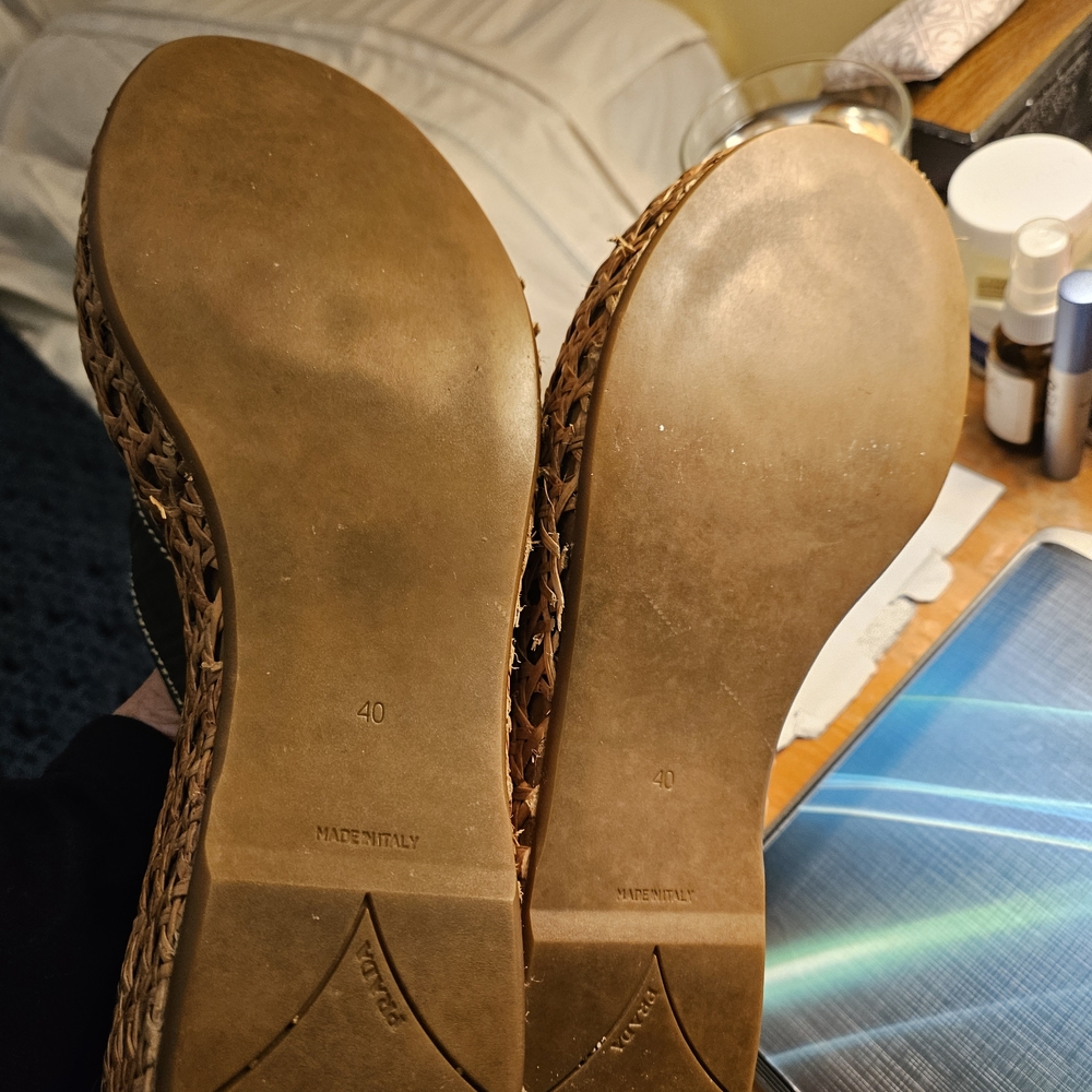 Prada Brown Woven Espadrille Sandals - Picture 6 of 10